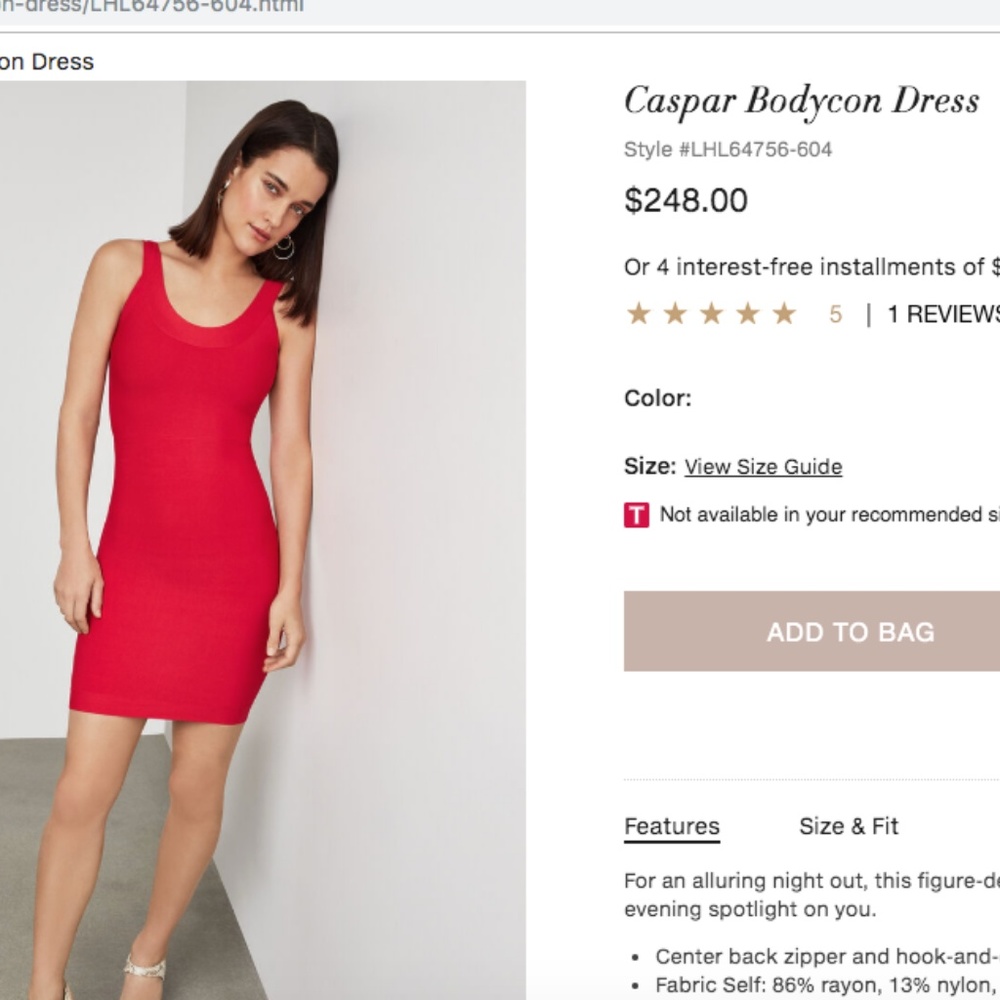 Caspar Bodycon Dress
